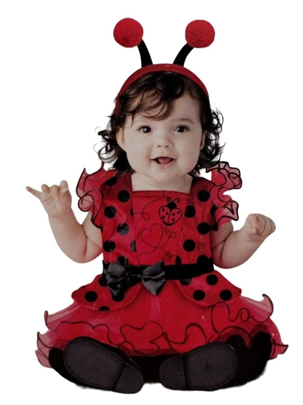 Infant 6 to 12 Months Lovebug Ladybug Dress and Headpiece Halloween Costume